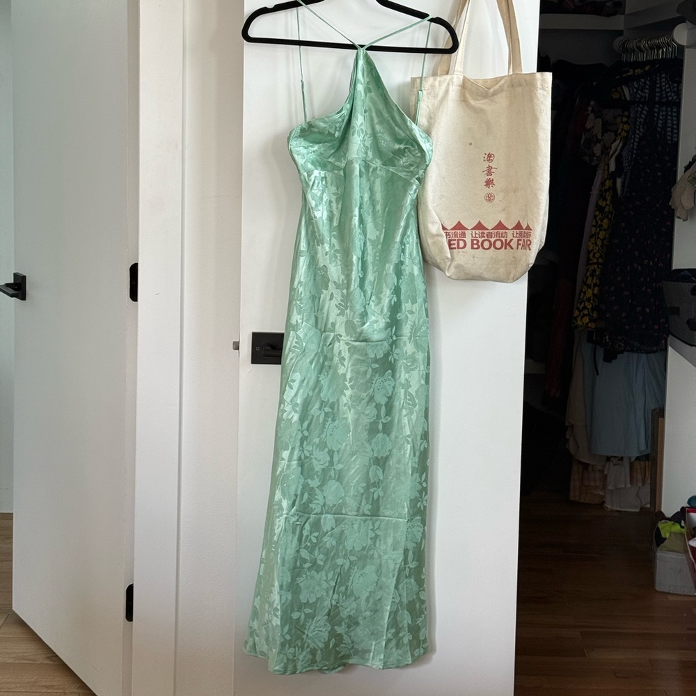Mint Green Halter Dress - yellow the label